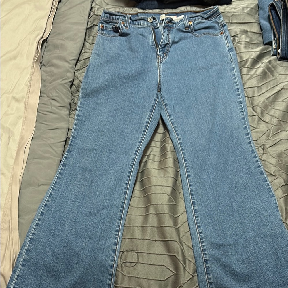 Levi's Blue Flare Wide Leg Jeans